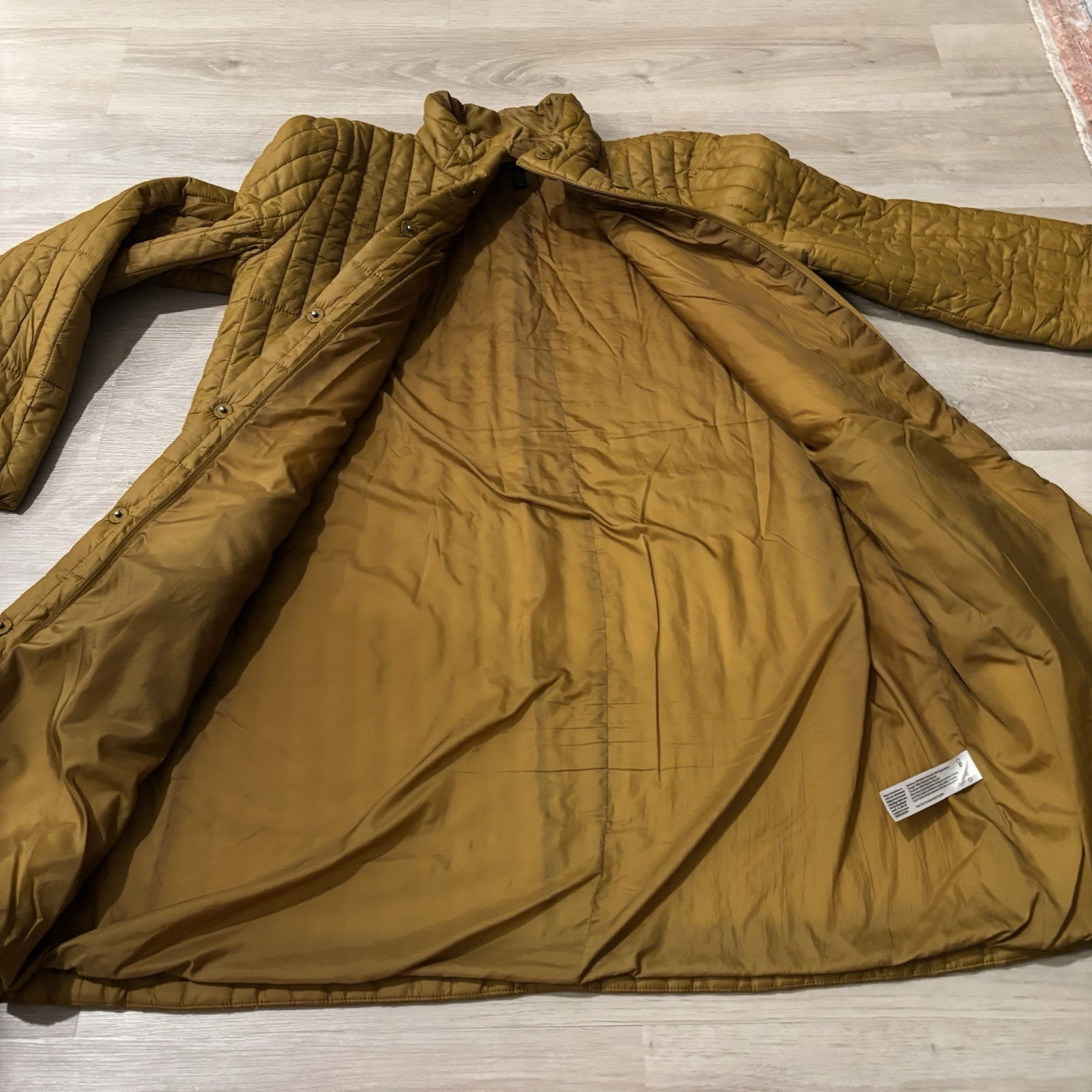 Eileen Fisher Puffer Jacket Women’s Small Brown Full Zip Snap Button Winter*