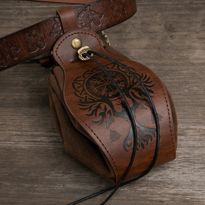 Men New Medieval Cosplay Pouch Bag Retro Knight Viking Hangable Belt Coin Purse