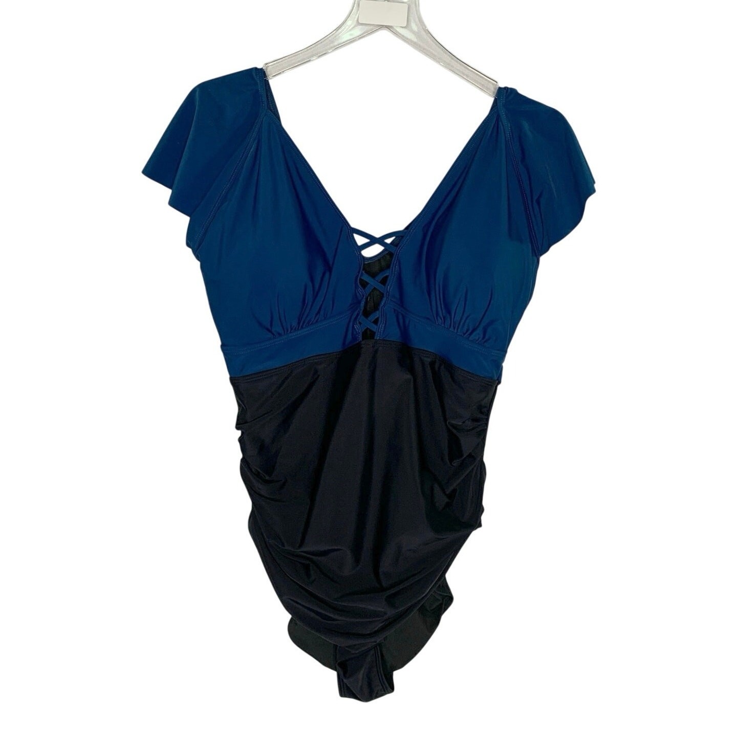 Blooming Jelly Plus 1 PC Swimsuit XXL NEW Tummy Control Crisscross V Neck Sexy