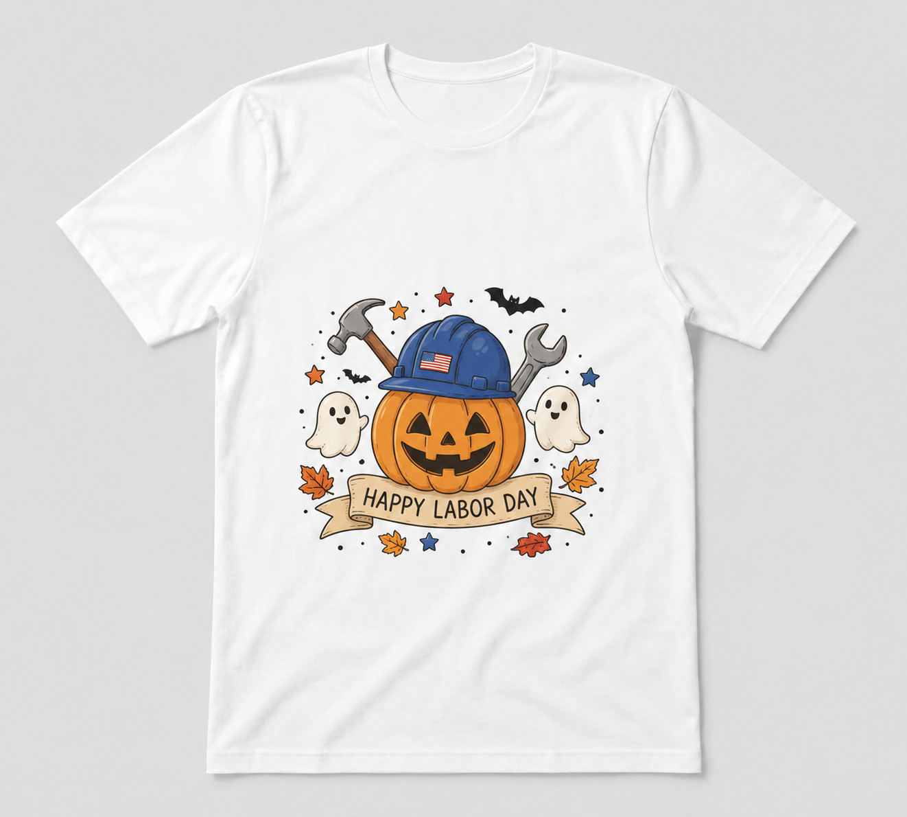 Happy Labor Day Patriotic Red White Blue USA White T-shirt