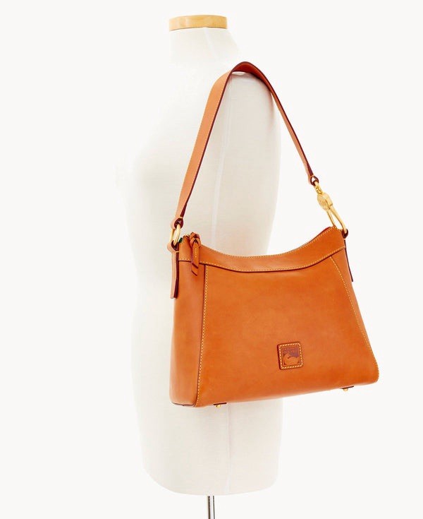 Dooney & Bourke Florentine Large Cassidy Hobo Bag Natural, Zip, Gold Hardware
