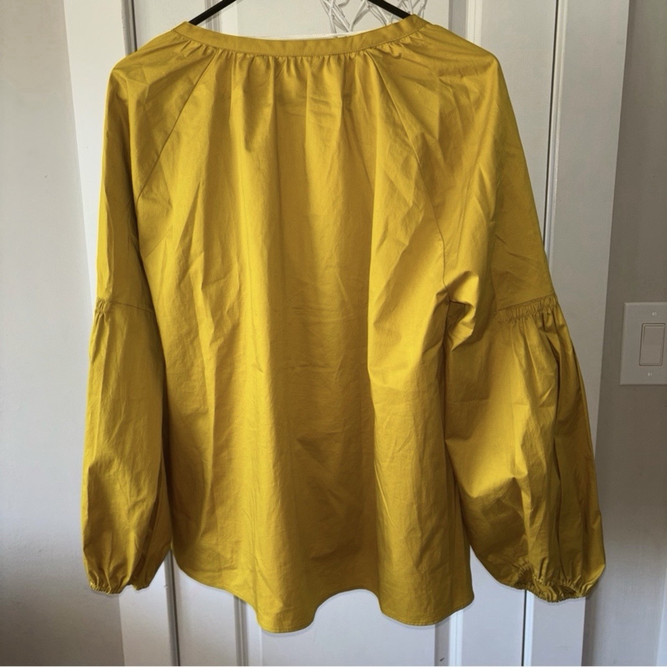 Zara Woman Blouse 97% Cotton / 3% Elastane Yellow Mustard Size S
