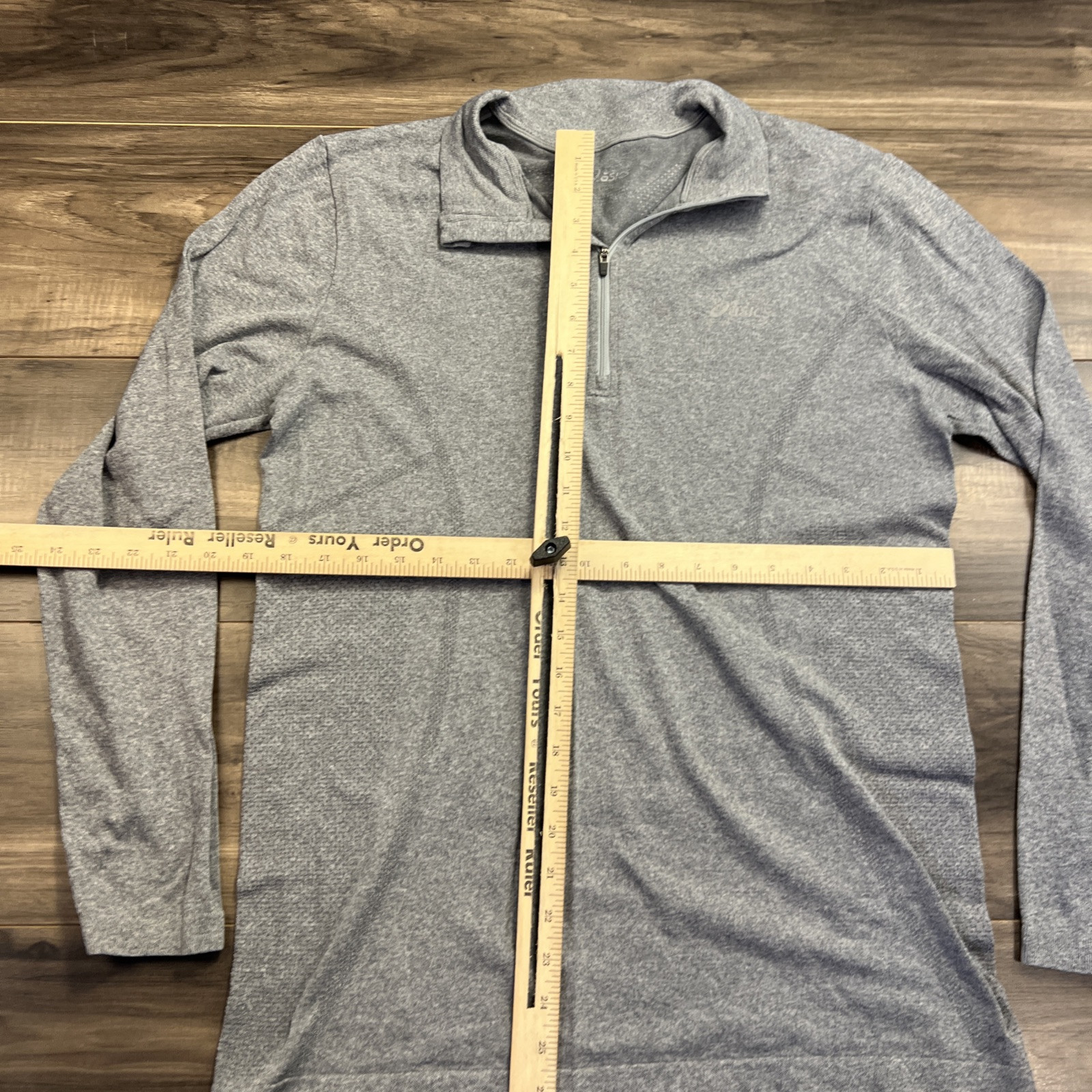 Asics Sweatshirt Mens Large Grey Pullover Outdoor Sports 1/4 Zip Gym