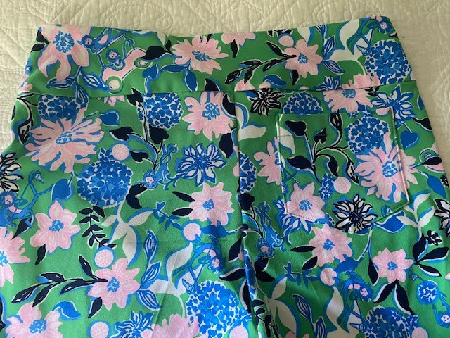 Lilly Pulitzer Luxletic Corso Pant Ankle Spearmint Golf Til You Drop SIZE 12 EUC