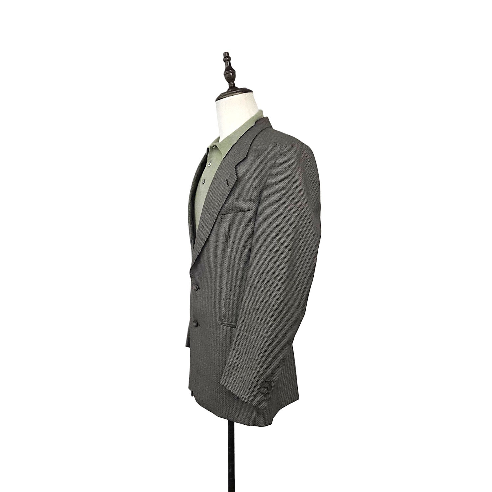 Yves Saint Laurent YSL Mens 44 L Blazer Sport Coat Jacket Woven Worsted Wool