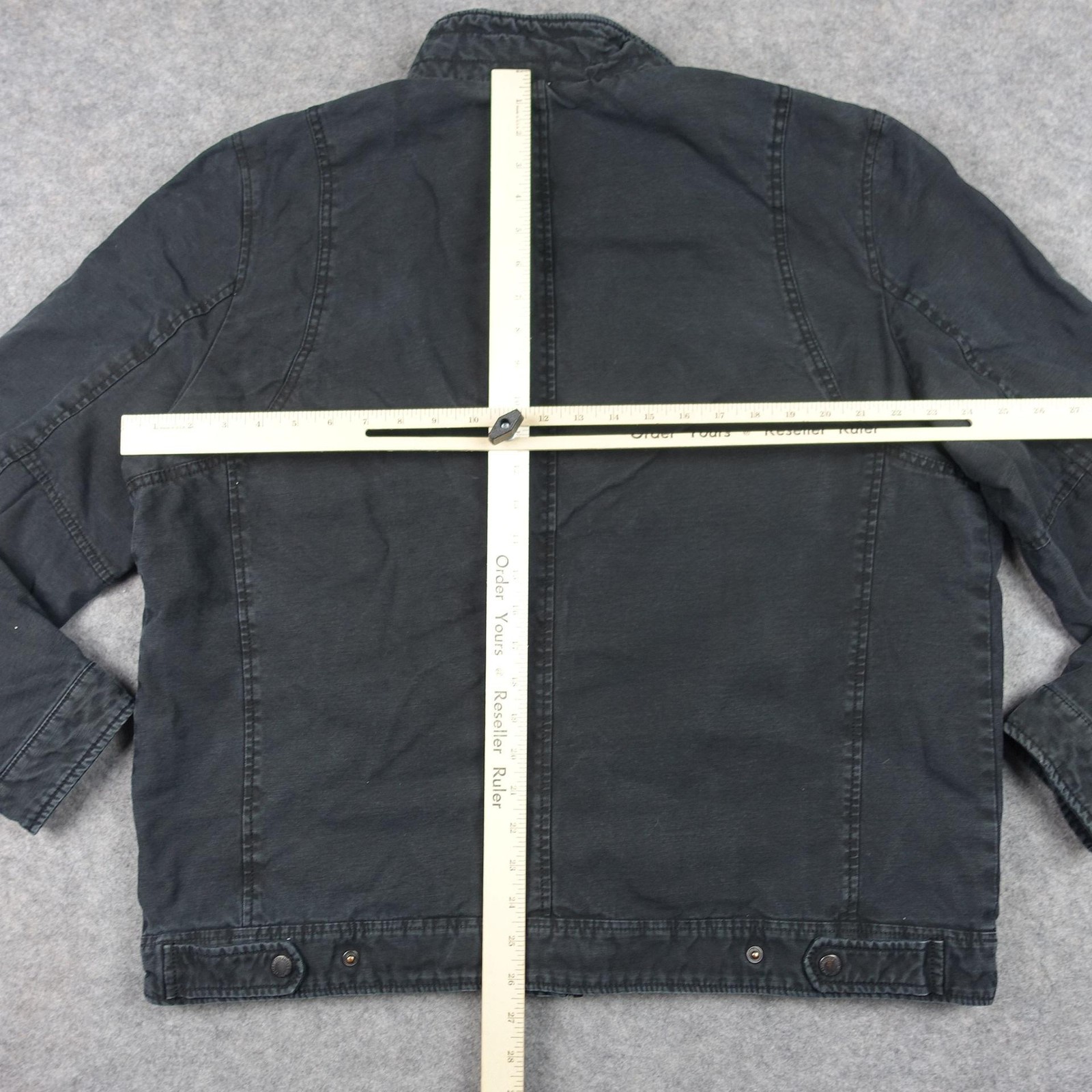 Levis Jacket Mens XL Gray Canvas Military Quilted Lined Insulated Zip Front VTG