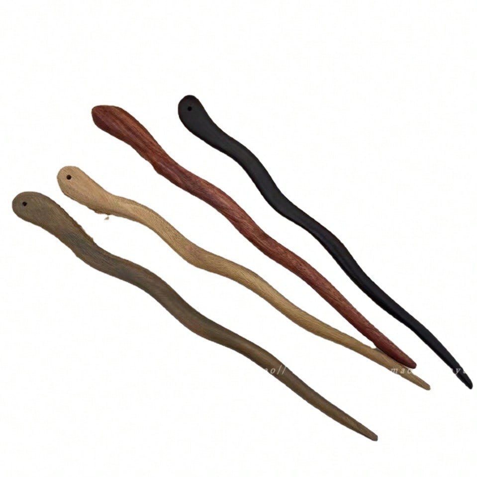 4 Pieces Wooden Hair Sticks Chinese Chopstick Hair Pins for Women Bun Maker R…