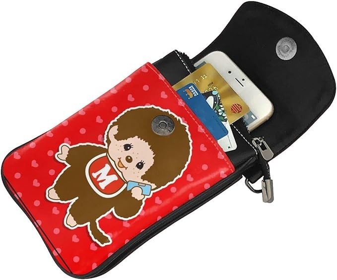 Monchhichi smartphone pouch shoulder bag, crossbody bag, 19cm*12.5cm*4cm