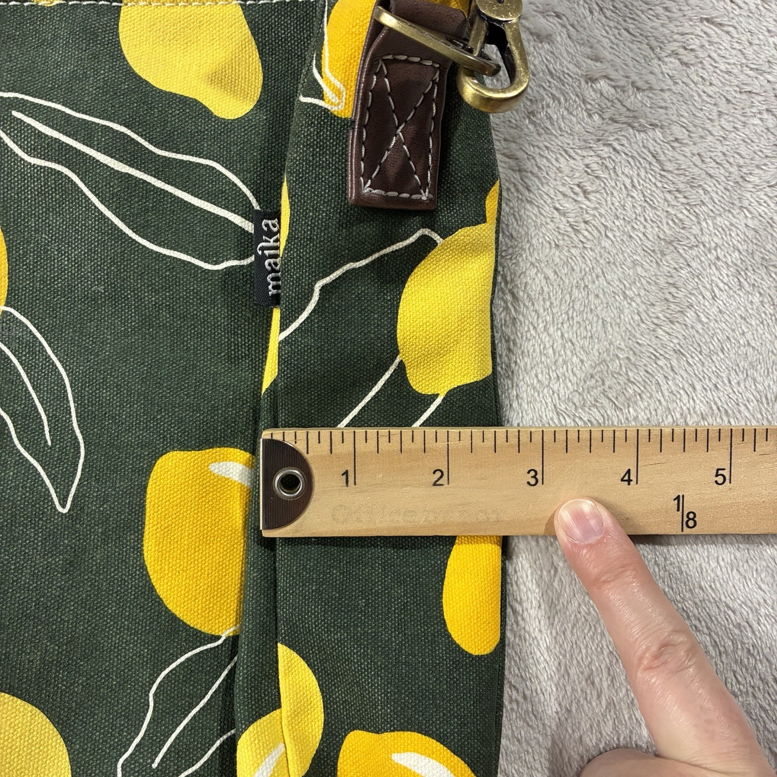Maika Crossbody City Sling Canvas Bag Lemon Print Eco-Friendly Sustainable Chic