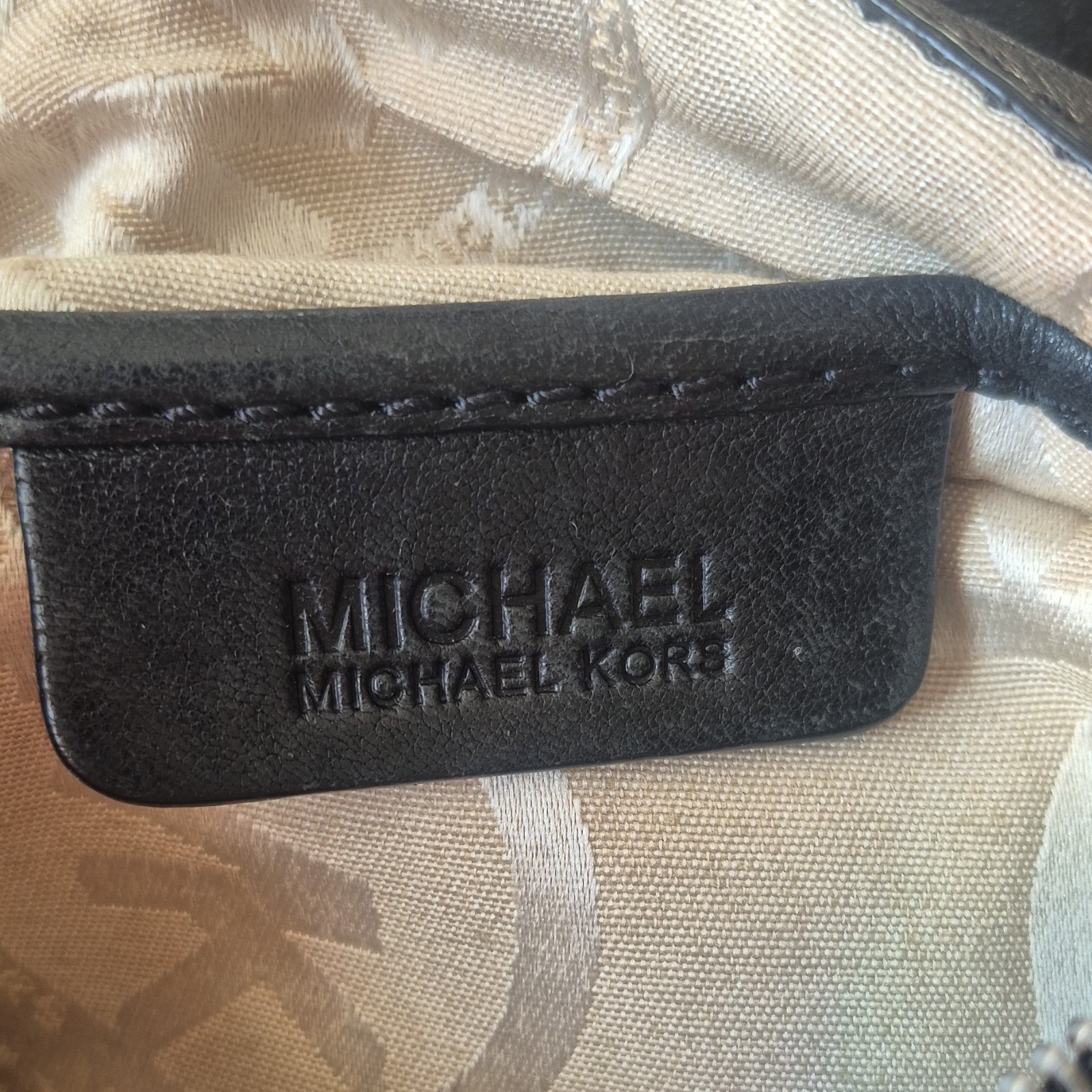 Michael Kors Black Crescent Shoulder Bag Silver Hardware Buckle Zipper Accent