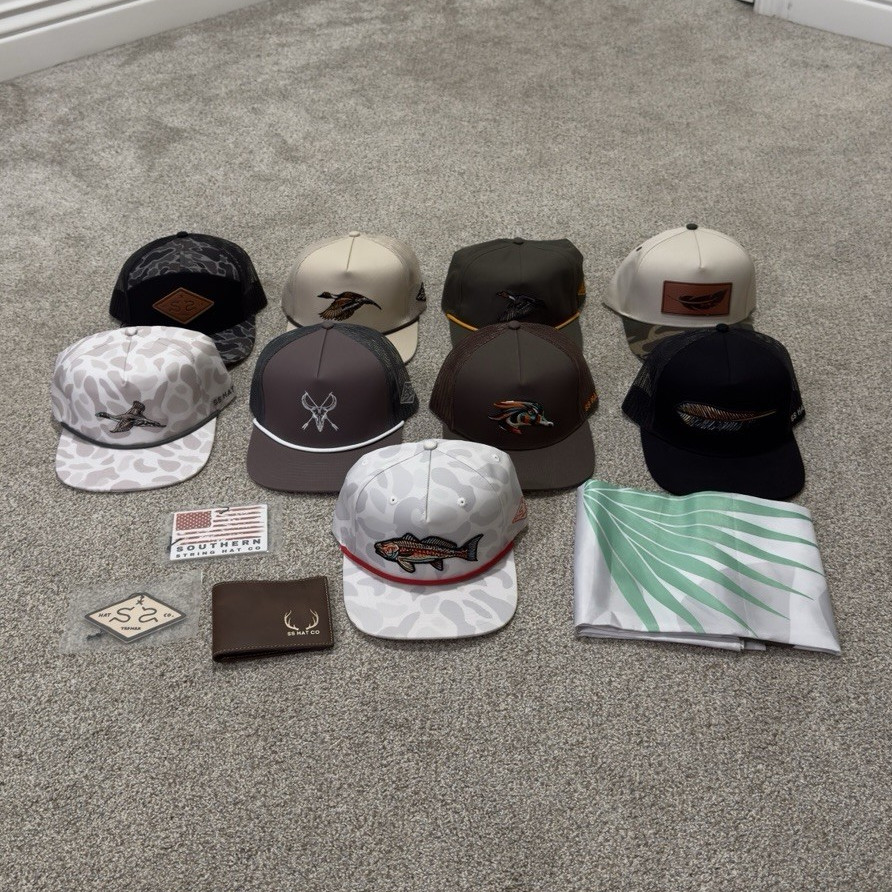 Southern String Hat Co Collection | 9 Rare Hats + Wallet + Flag + Zippo + Extras