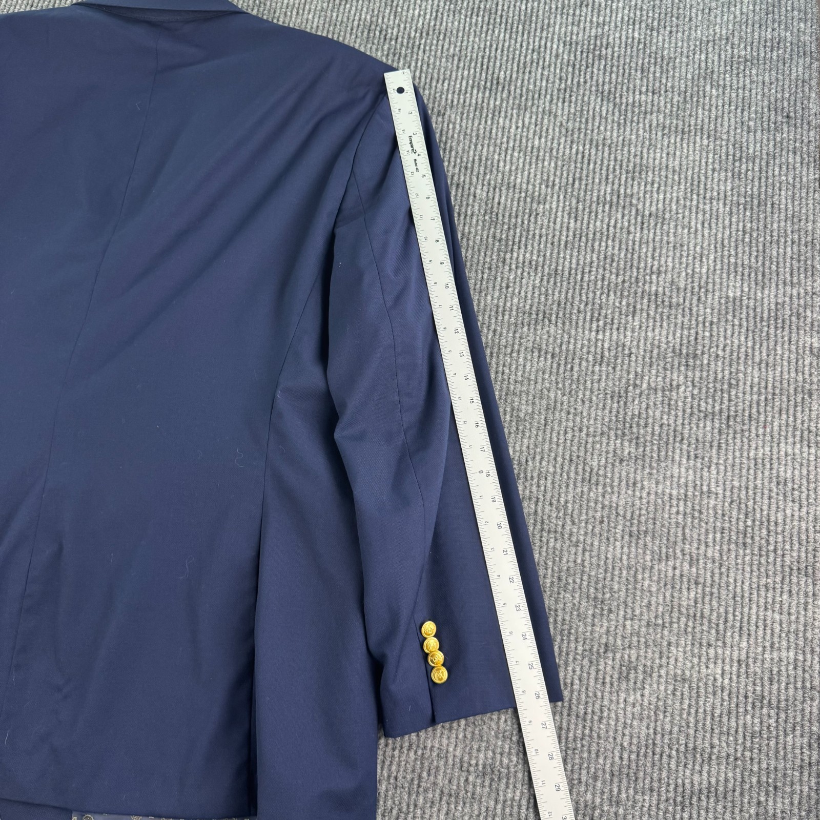 Ralph Lauren Blazer 56 L Navy Wool Gold Button Logo Crest Premium Big Tall LRL