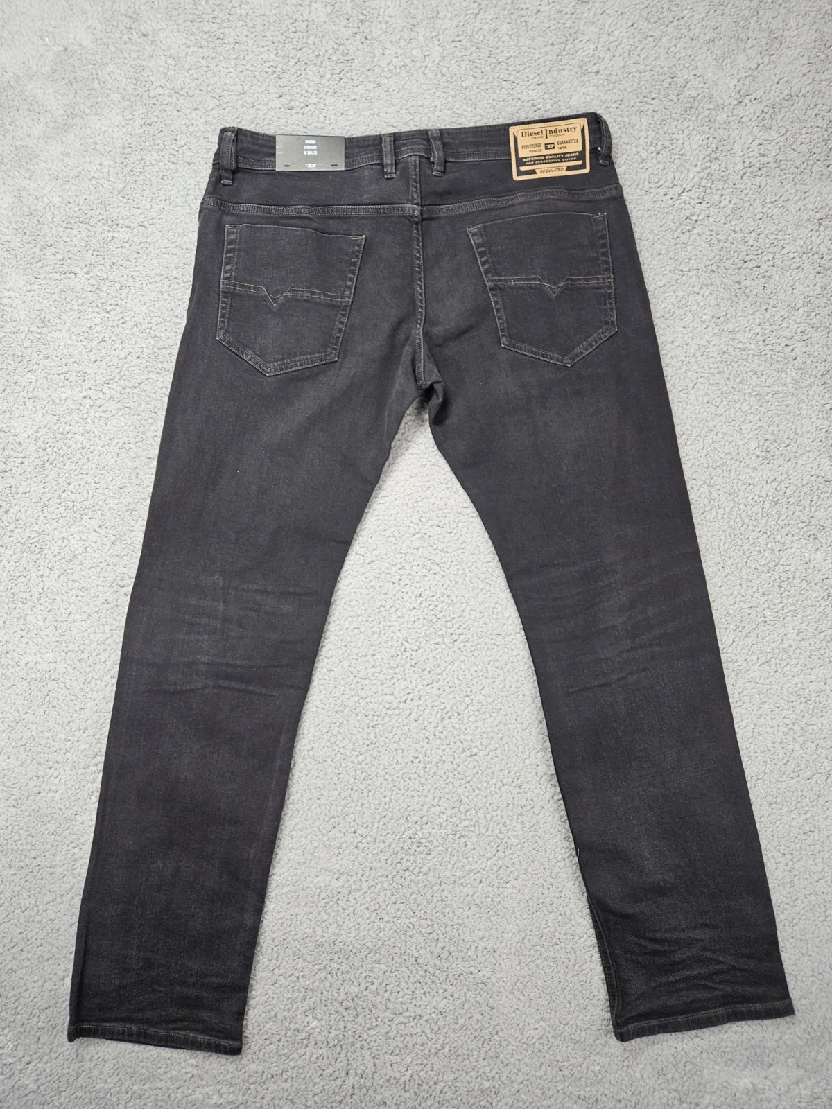 Diesel Safado Straight Jeans Men’s 36×32 Black Stretch Button Fly NWT