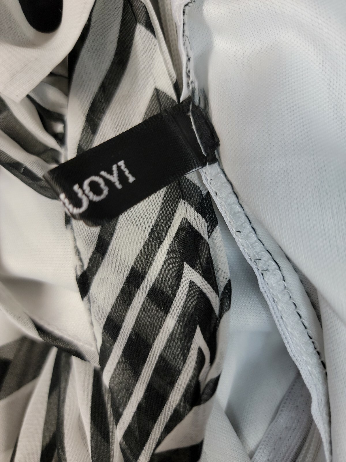 HAODUOYI CHEVRON WHITE BLACK XXL (RUNS small) WOMEN’S MAXI DRESS #C6