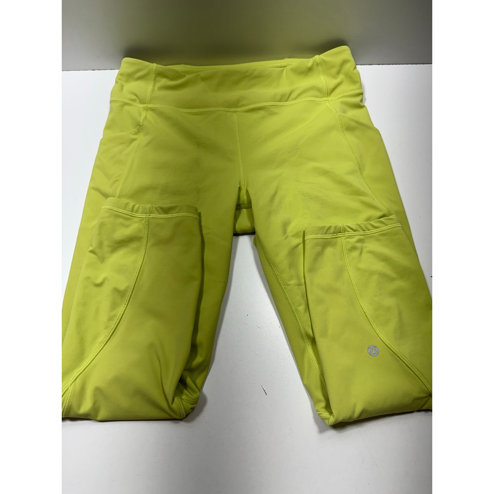 Lululemon Yoga Pants Electric Yellow Sz Large Athleisure Ankle Stretch