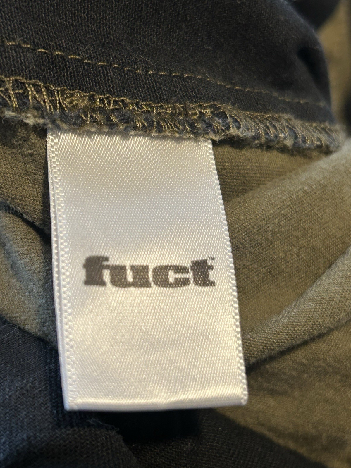 Fuct Men’s Green Solid Logo Casual Pants Regular Fit Waist 32 Size 32