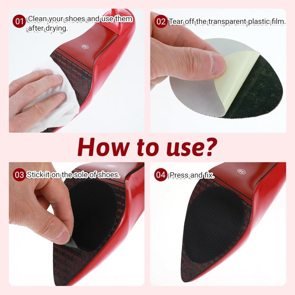 Non-Slip Shoe Pads Adhesive Sole Protectors Rubber Anti Slip Grips for High Heel