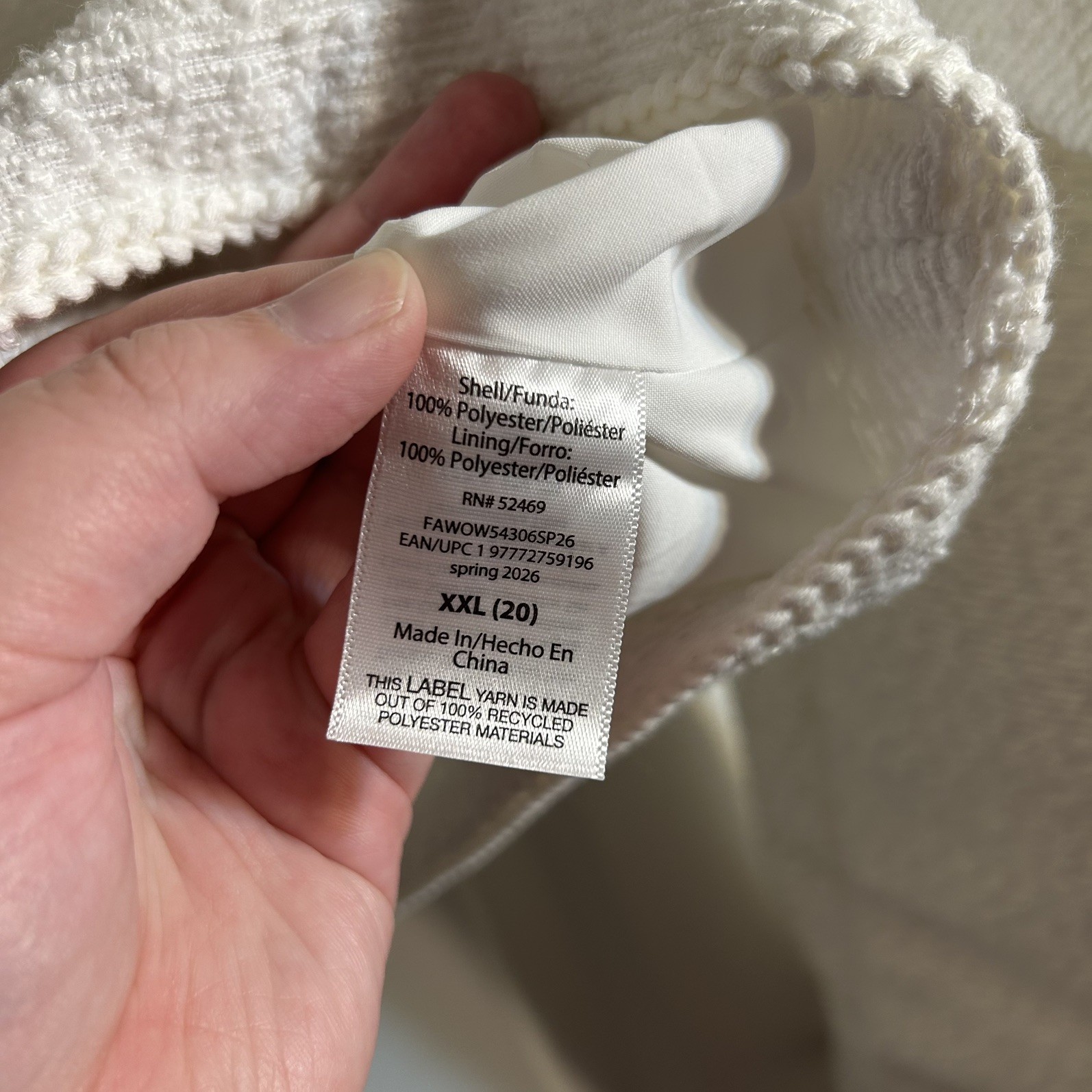 Free Assembly NEW XXL Women’s Collarless Nubby Jacket with Snap Buttons, Pockets