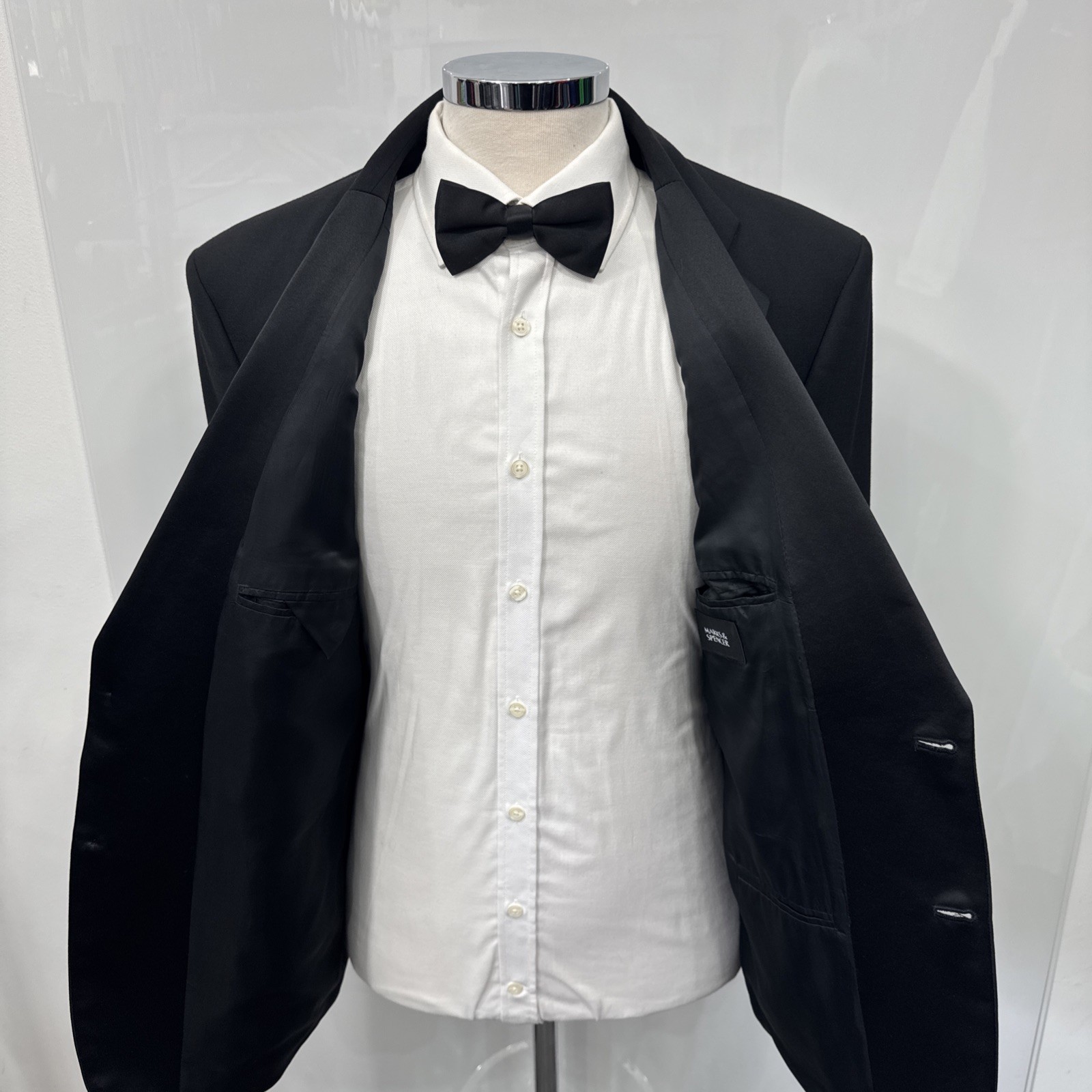 M&S TAILORING Black Wool Blend Regular Fit Dinner Tuxedo Jacket C44S