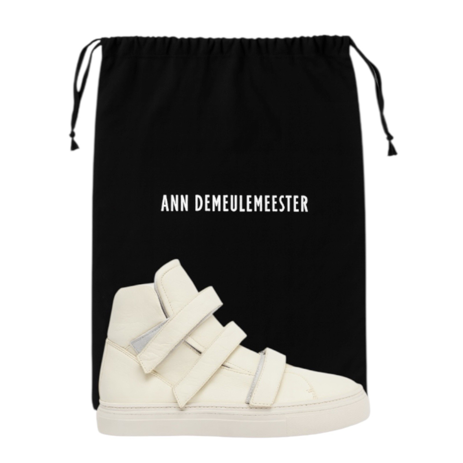 ANN DEMEULEMEESTER RARE ARCHIVAL WHITE LEATHER WOMAN HIGH TOP SNEAKERS SIZE 36