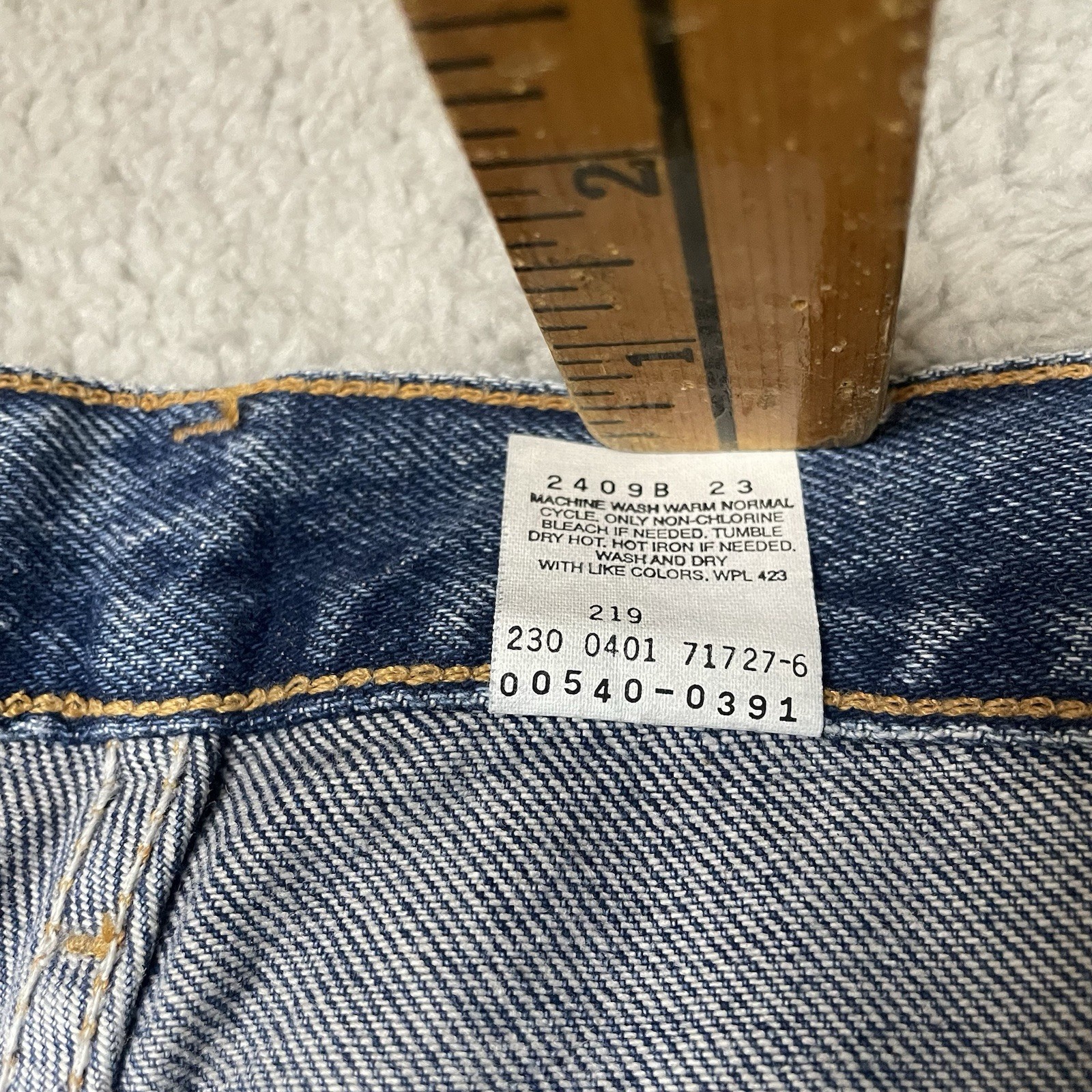 Vintage Levi’s 540 Relaxed Fit Blue Jeans Men 42×32 Brown Tab 90s DEADSTOCK NWT