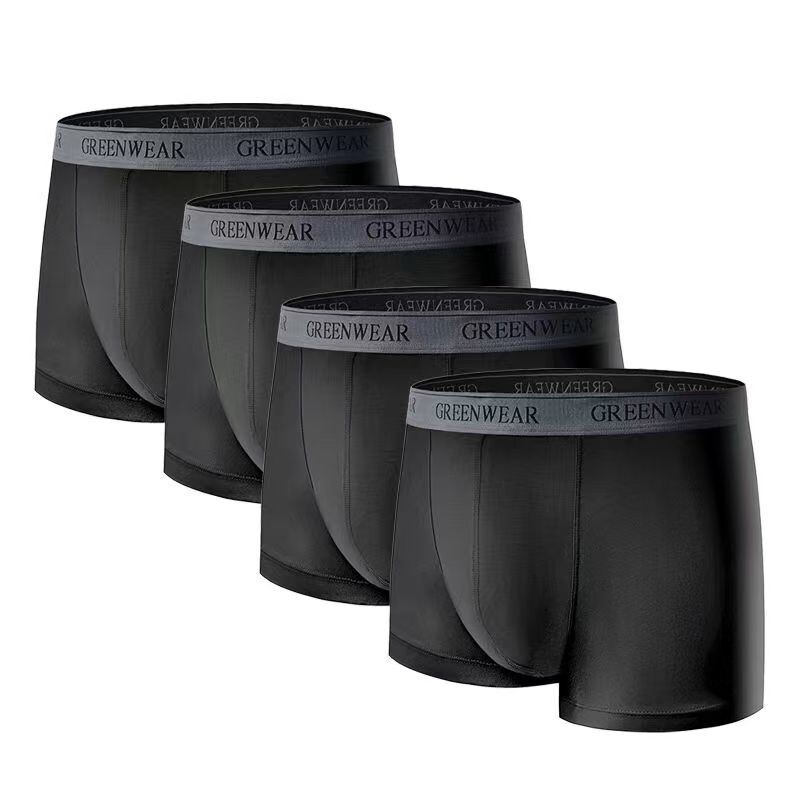 GREENWEAR Men’s Dual Pouch Boxer Briefs 4 Pack – Modal Mens Underwear,Breathable
