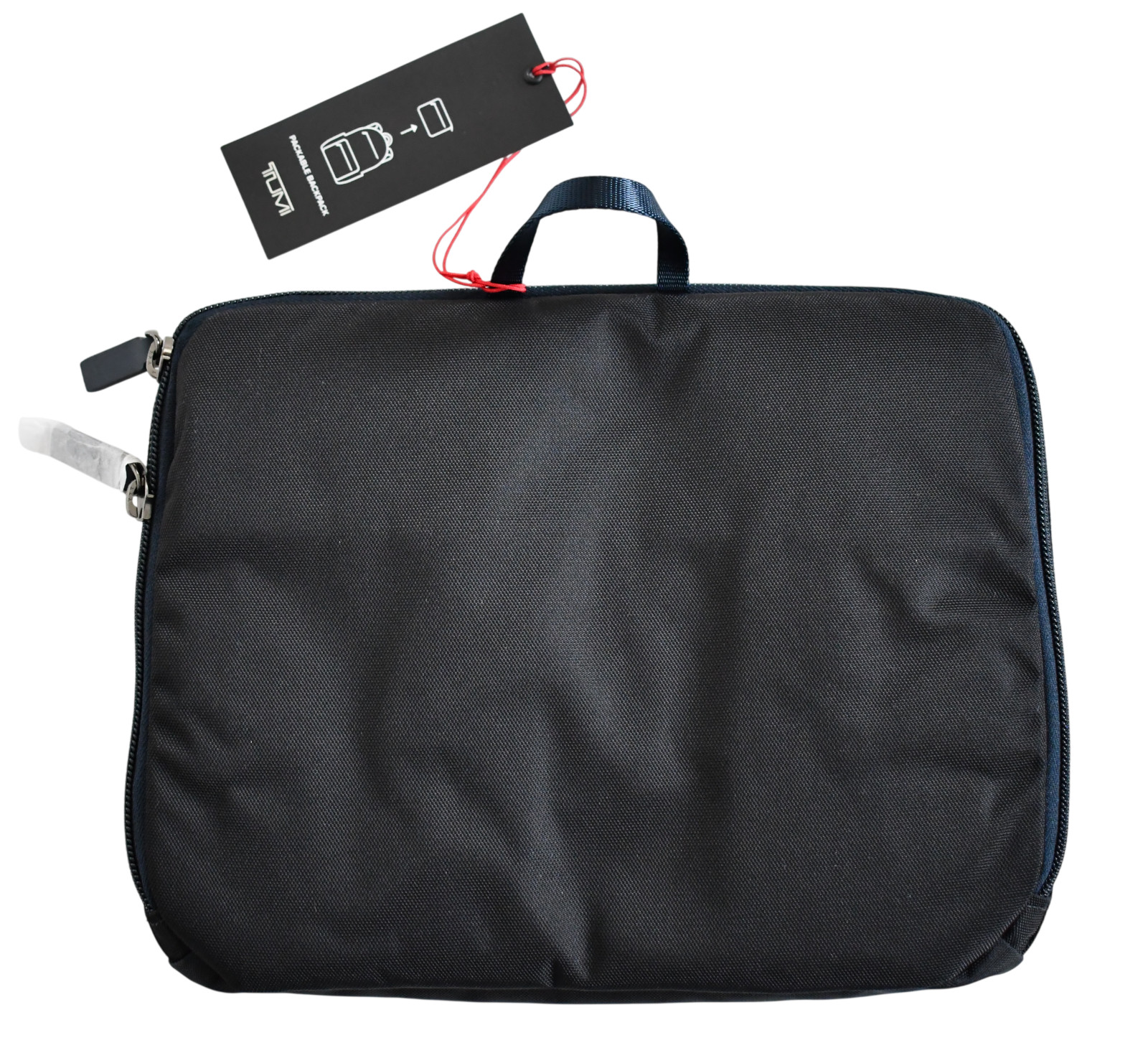 NEW TUMI Voyageur Black/Navy Nylon PACKABLE BACKPACK 17″x12.75″