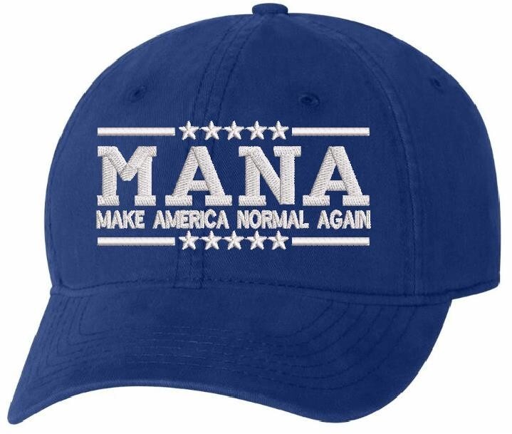 Make America Normal Again Political Hat – MANA Red or Blue Embroidered Hat