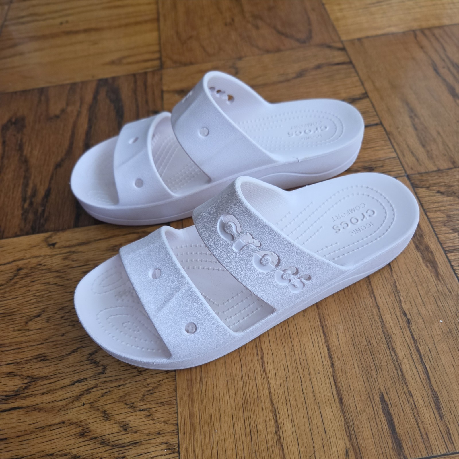 Crocs Women’s Baya Platform Sandals Barely Pink W9 Comfort Sandals Slides Beach