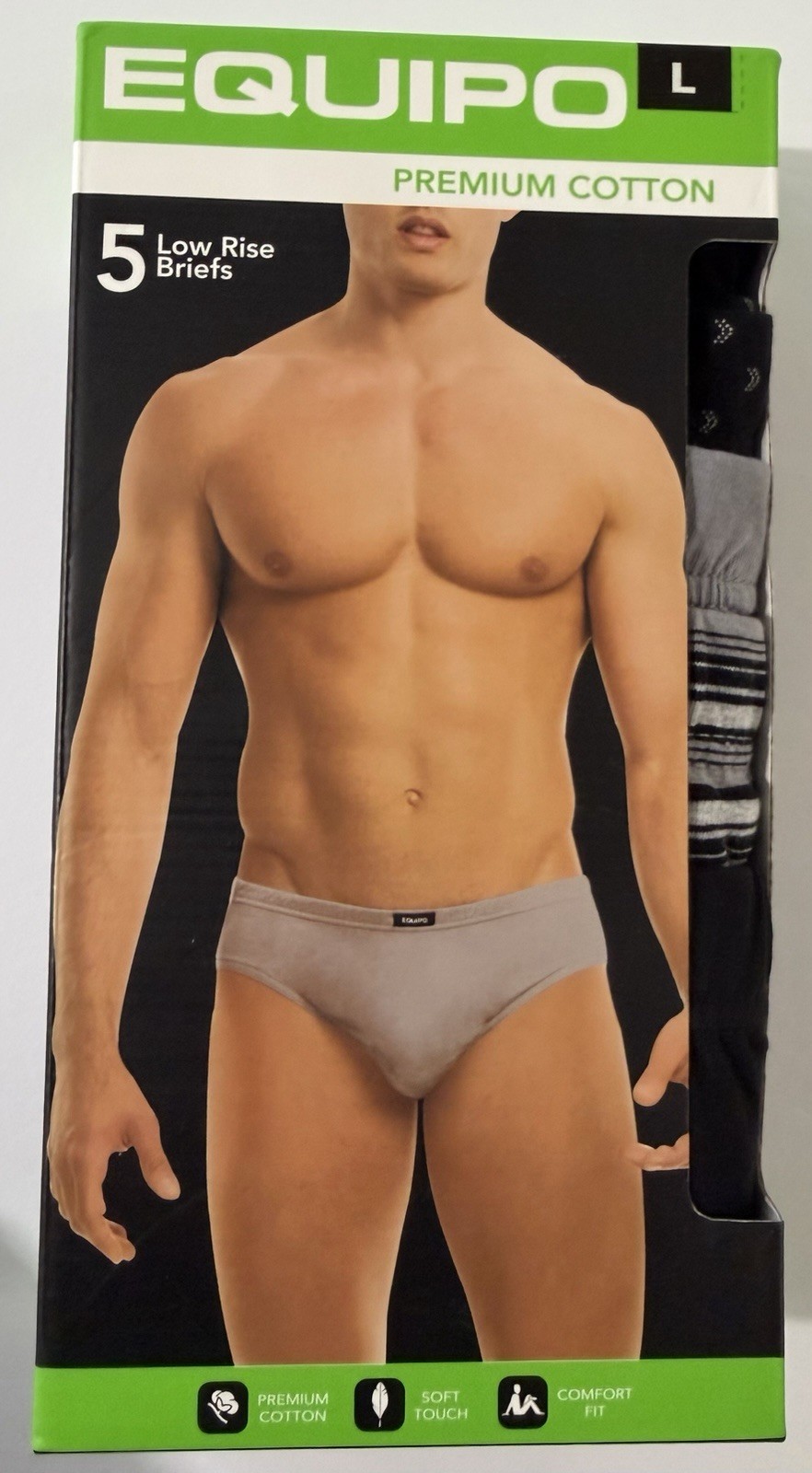 Equipo Men’s 5-Pack Low Rise Briefs Size Large