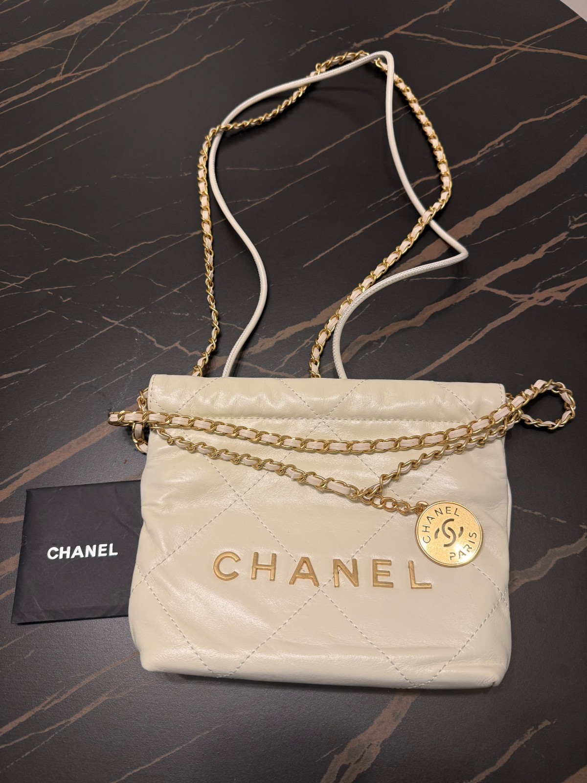 Chanel Beige Quilted Leather Calf Skin Hobo Shoulder Bag with Gold Hardware