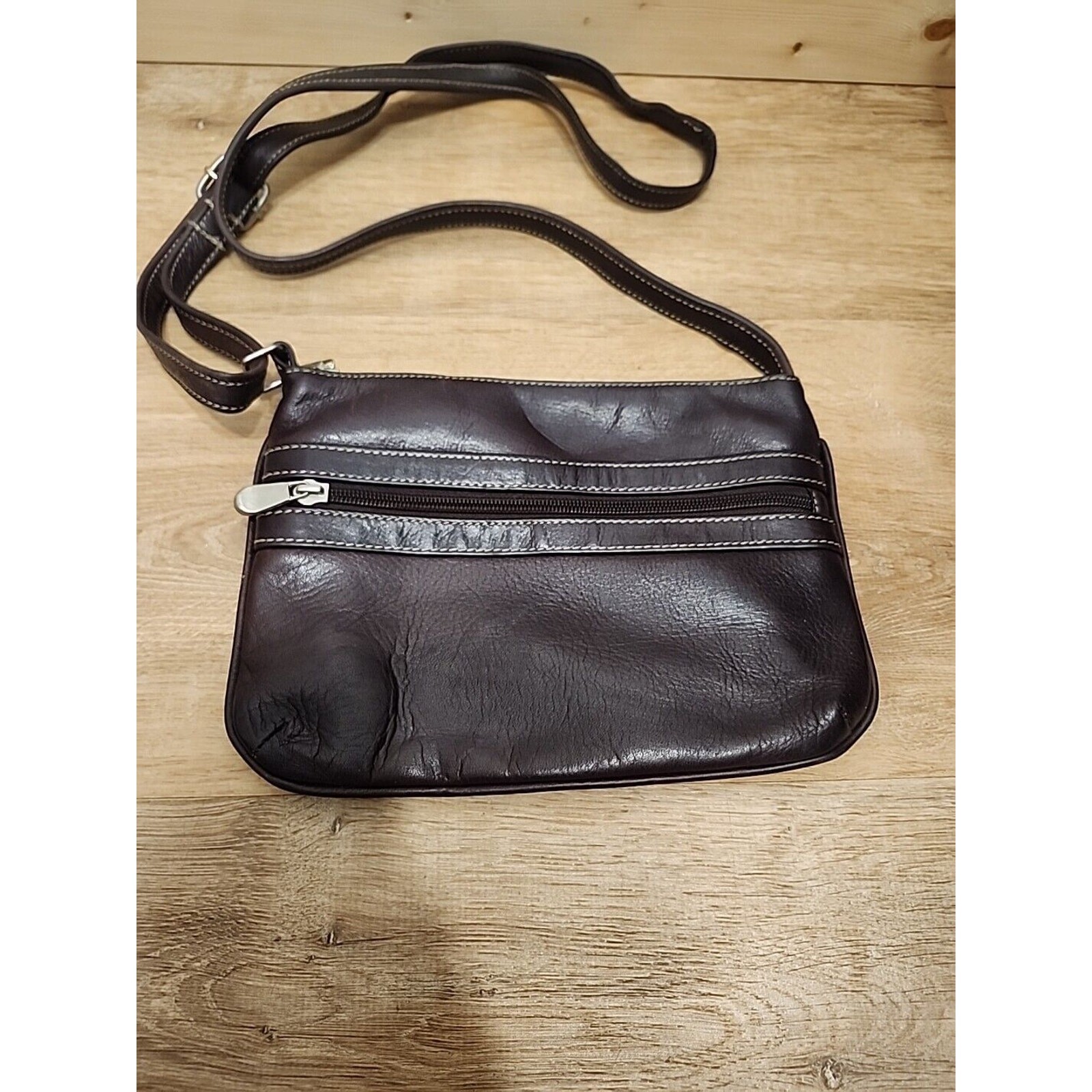Le Donne Brown Leather Crossbody Purse Handbag Small Soft
