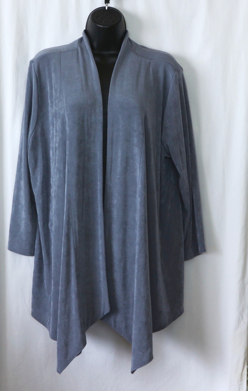 CHICO’S TRAVELERS Grey Clsrlss Cascade Jckt 51 In Chst 27 In Lng Sz 3 (XL) EXC