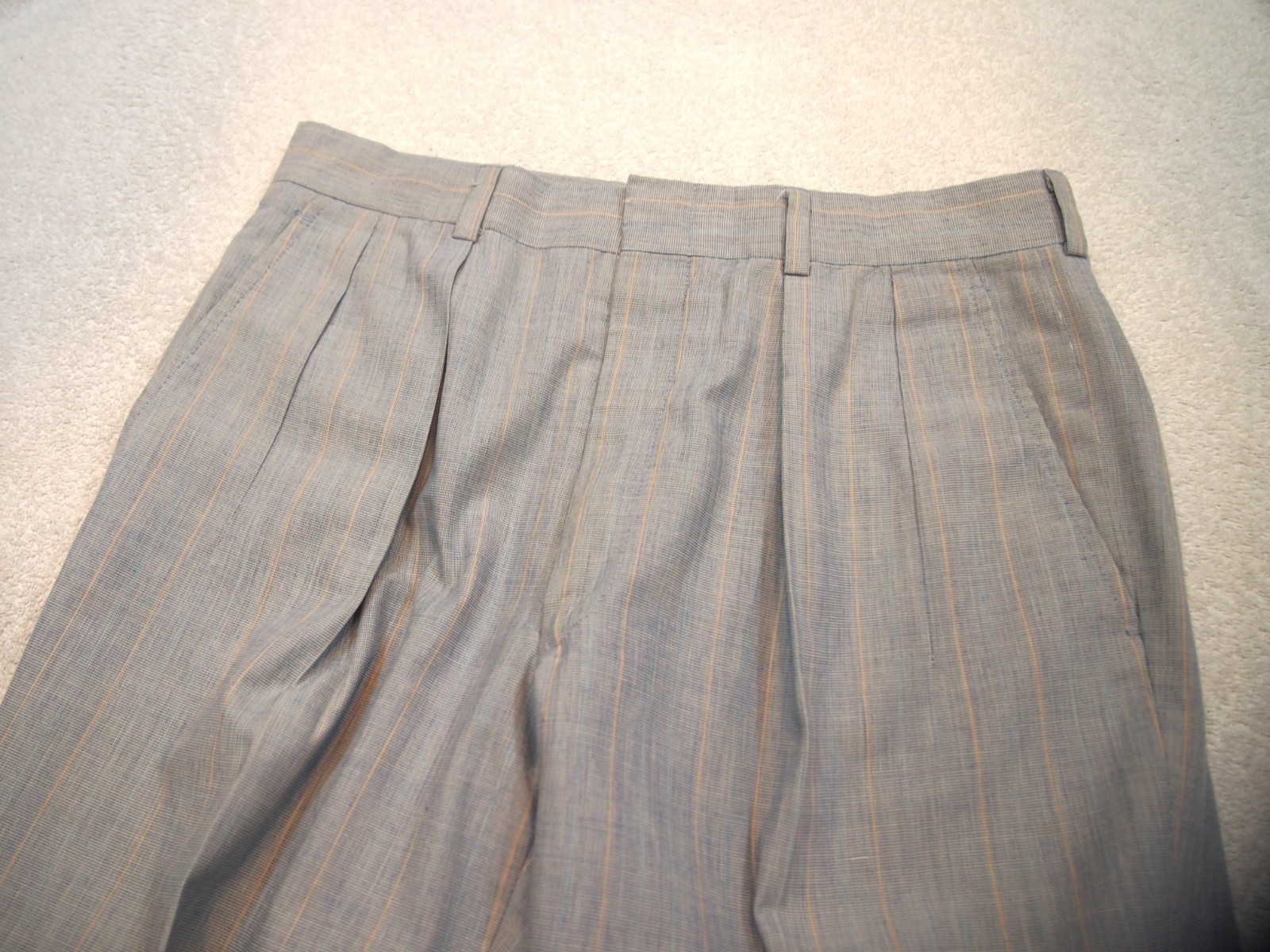 Vintage Haspel 2 Piece Cotton Blue Suit 38 short 30W x 28 Inseam Made in USA