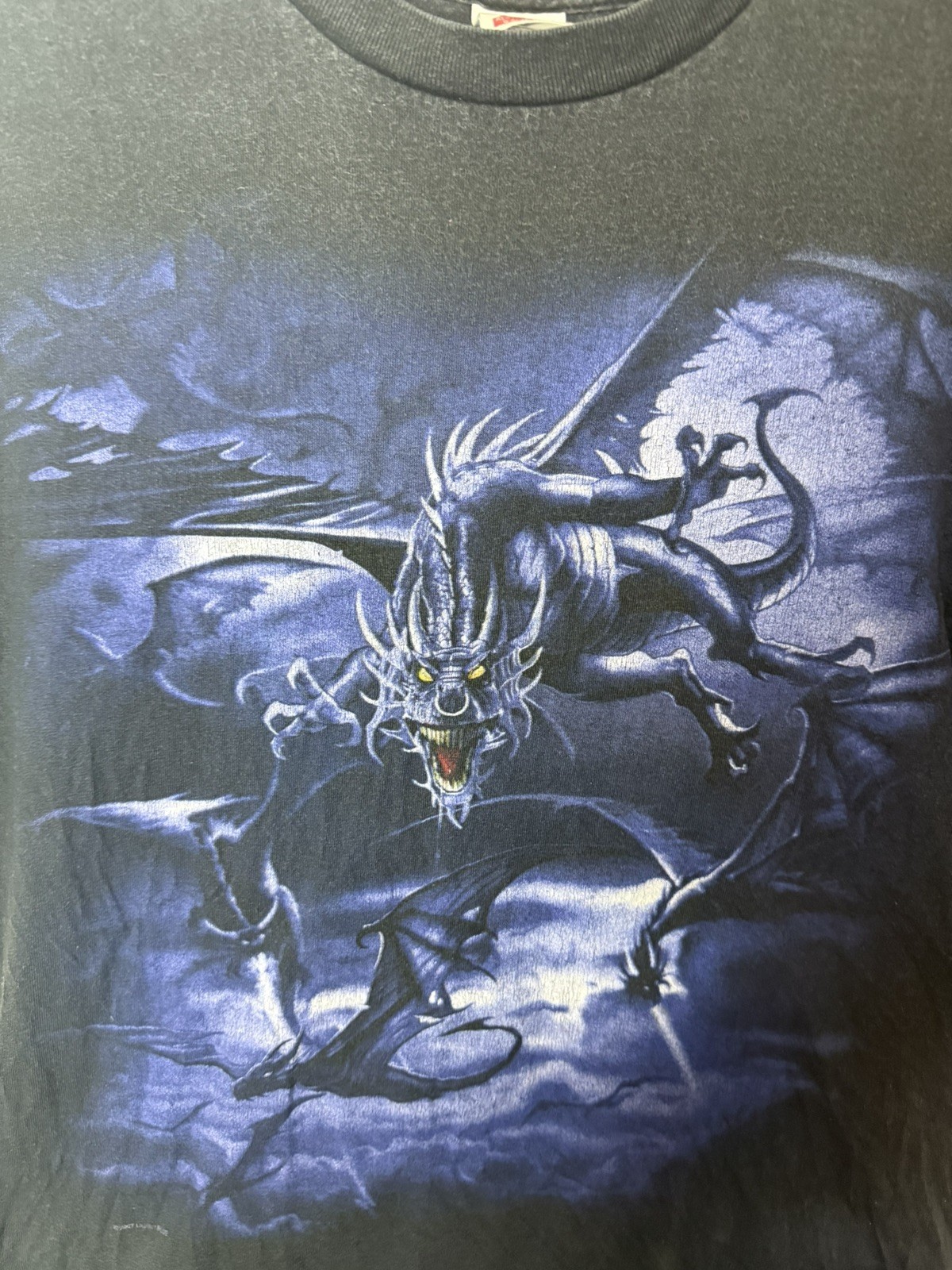 Vintage 2007 Liquid Blue Dragon Y2K Tee Shirt medium alstyle apparel VTG DRG