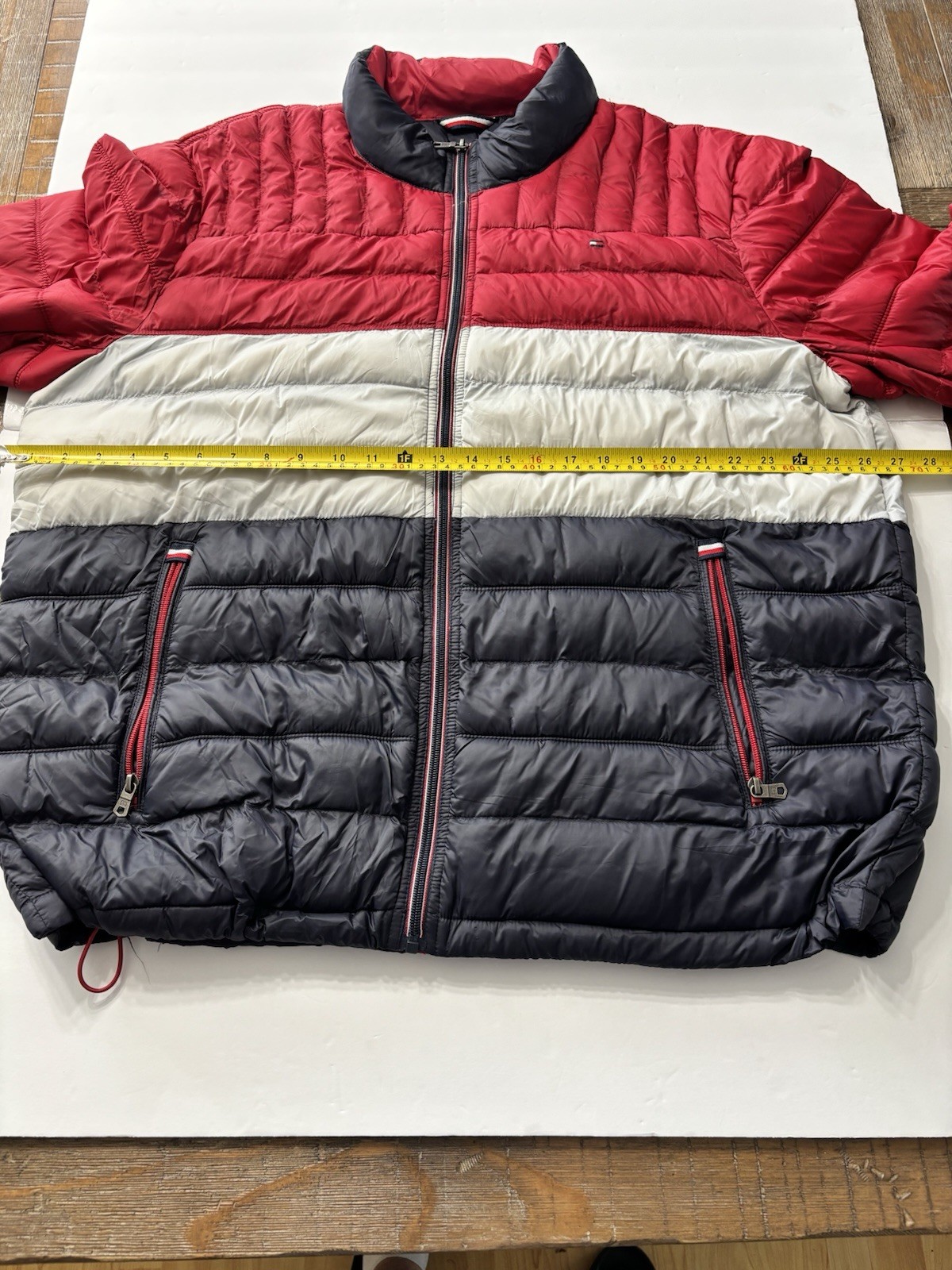 Tommy Hilfiger Packable Colorblock Down Puffer Jacket Men’s XXL Full Zip