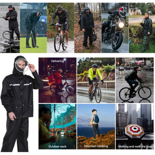 Rain Suits for Men Women Jackets Pant Gear Raincoat Waterproof motorcycle hivis