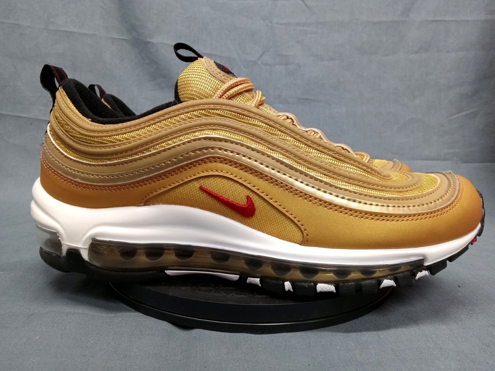 Nike Air Max 97 QS (GS) Sneaker Metallic Gold Varsity Red Boys Size 7 NEW NO BOX