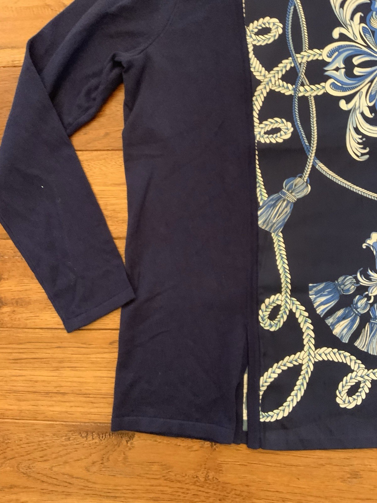 NWT J. McLaughlin Notting Sweater, Navy/White, Small