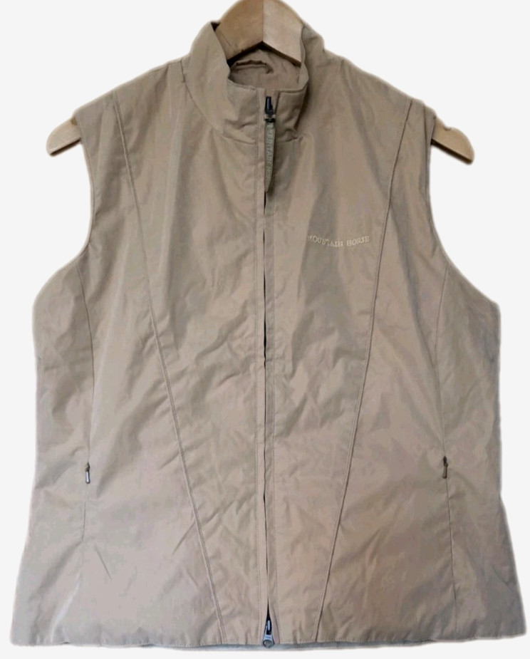 Mountain Horse Womens L Beige Equestrian Riding Gilet Bodywarmer Lightweight