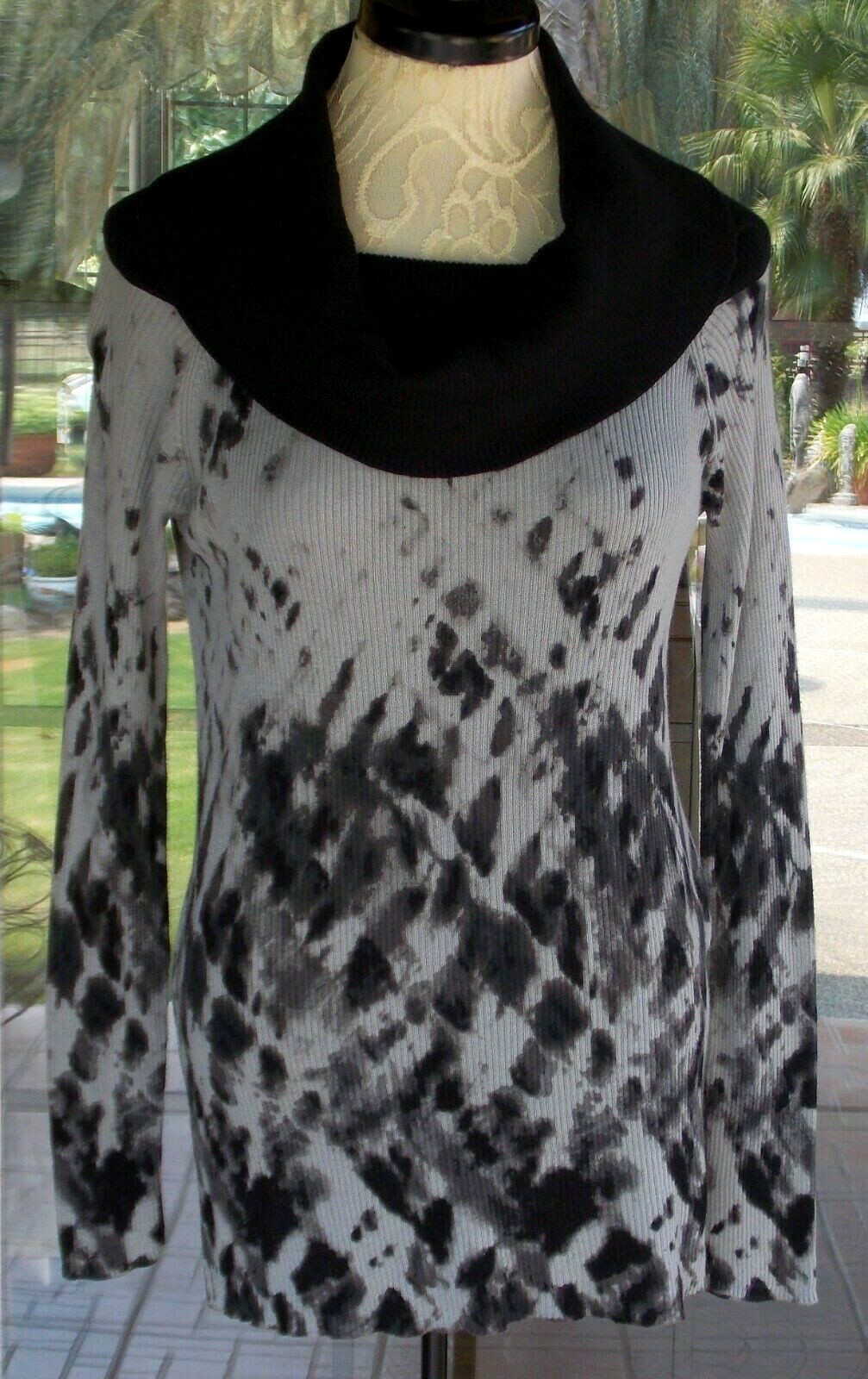 New Rock & Republic Ribbed Knit Cowl Neck Sweater Top Sz. M 40″ Bust