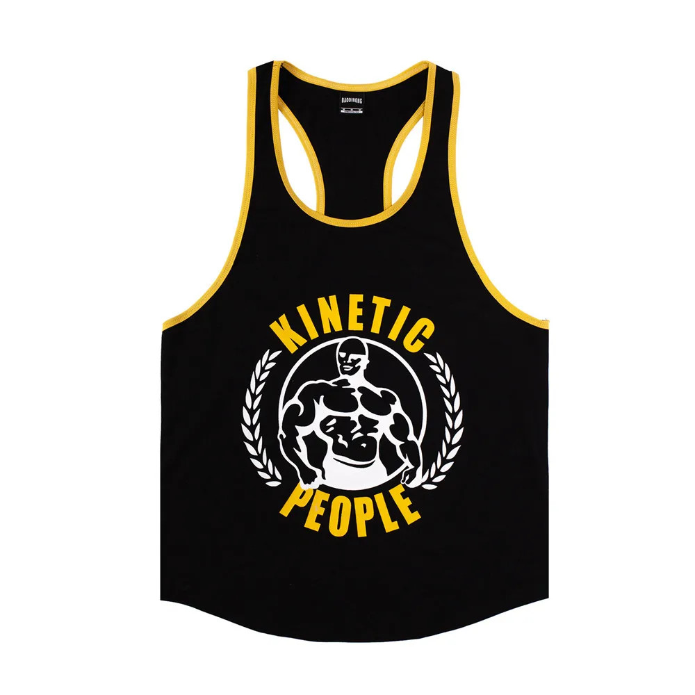 Men’s Gym Stringer Tank Top Cotton Sleeveless Bodybuilding Workout Vest