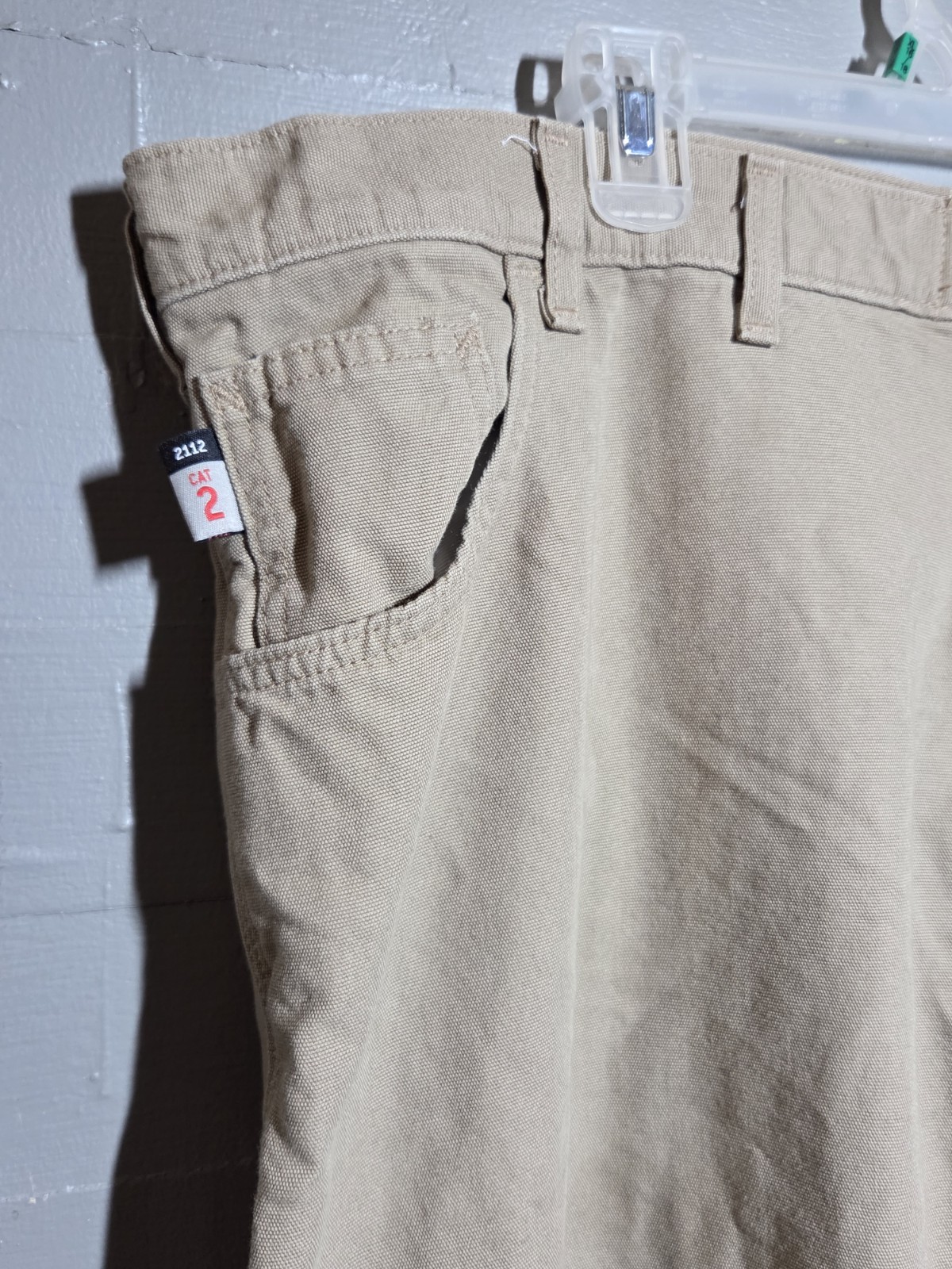 Carhartt Men’s Cat 2 Flame Resistant Zip Fly 48×34 Khaki Work Pants FRB159