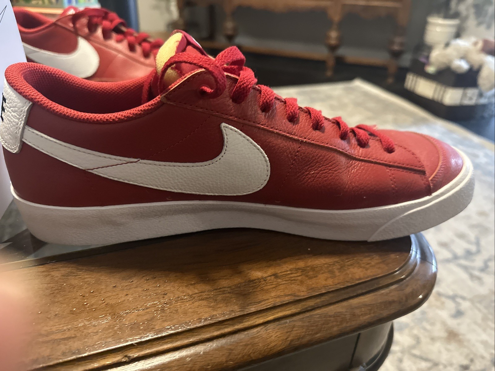 Nike Men’s Low Top Blazers, Size 13 Custom, Red And White Worn Once. 9