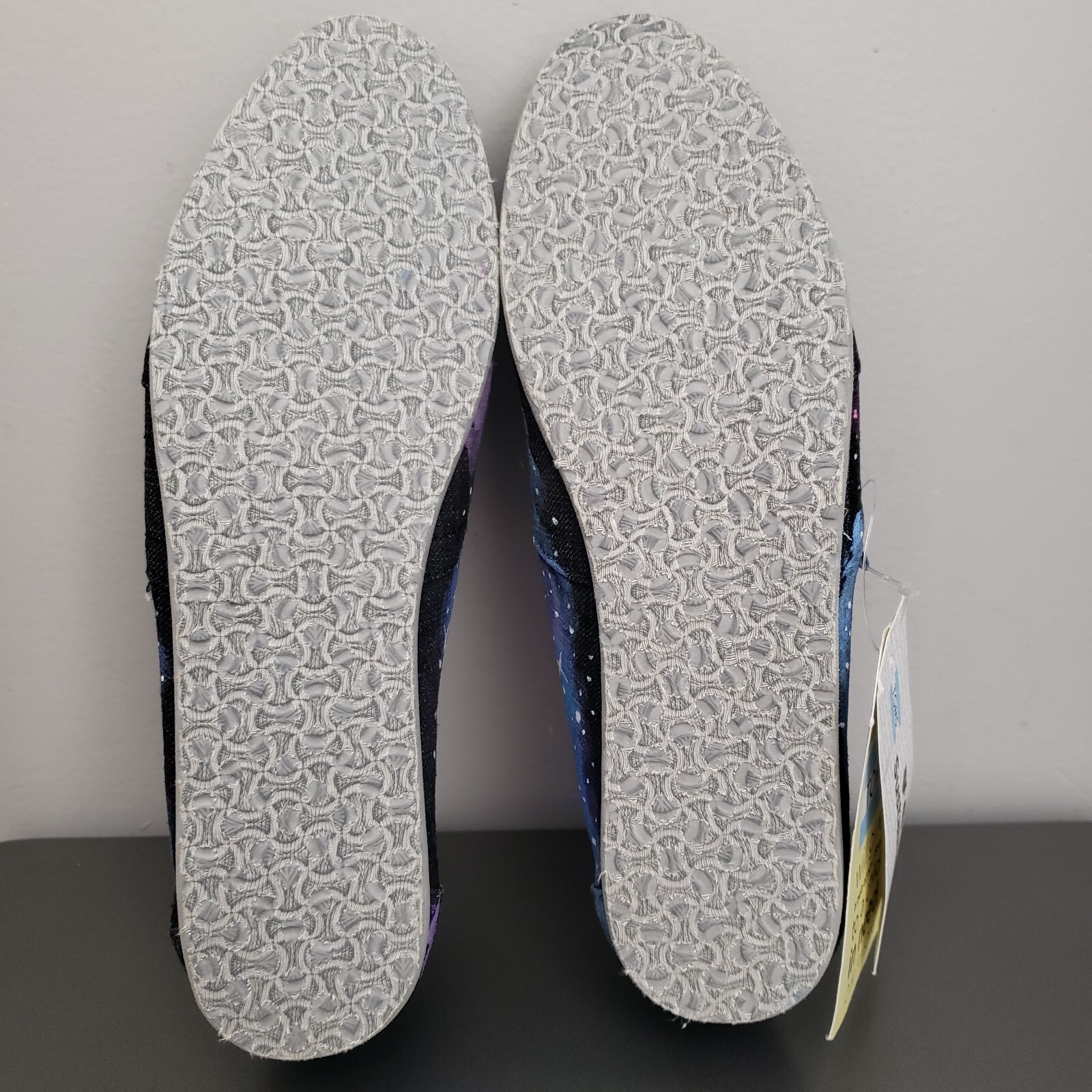 Hand Painted Original Toms Womens 8.5 Night Sky Stars Purple Blue Black Shoes