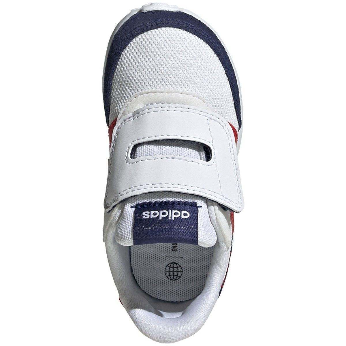 Toddler Adidas Run 70S ACI Hook & Loop GW0326 White Red Blue 100% Authentic New