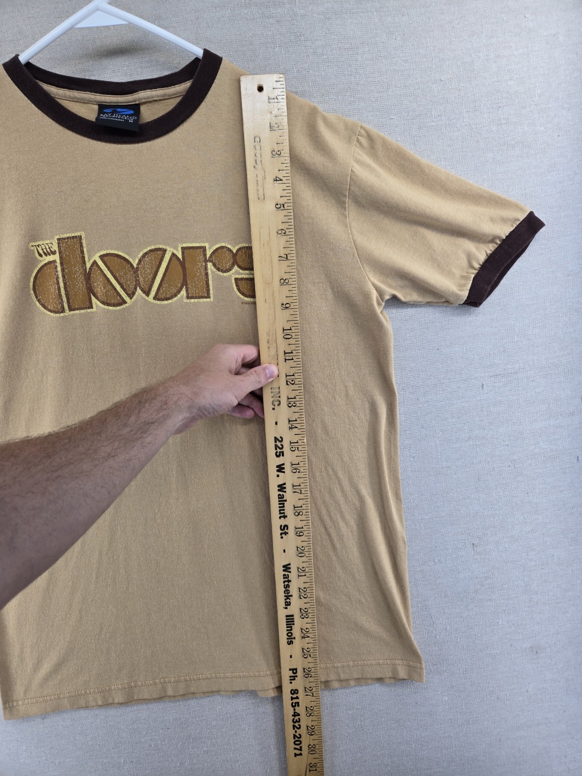 Vintage 2003 The Doors – Jim Morrison Rock Band Ringer Shirt Mens Medium Beige