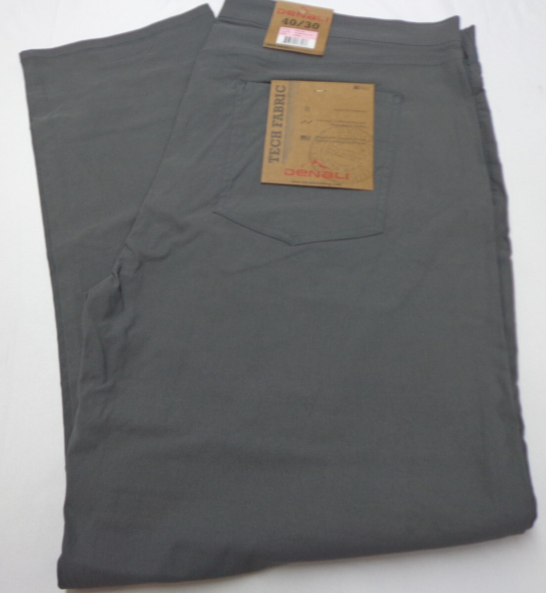 DENALI Charcoal Sky Gray Tech Fabric Stretch Pants NWT 40/30 MSRP $54