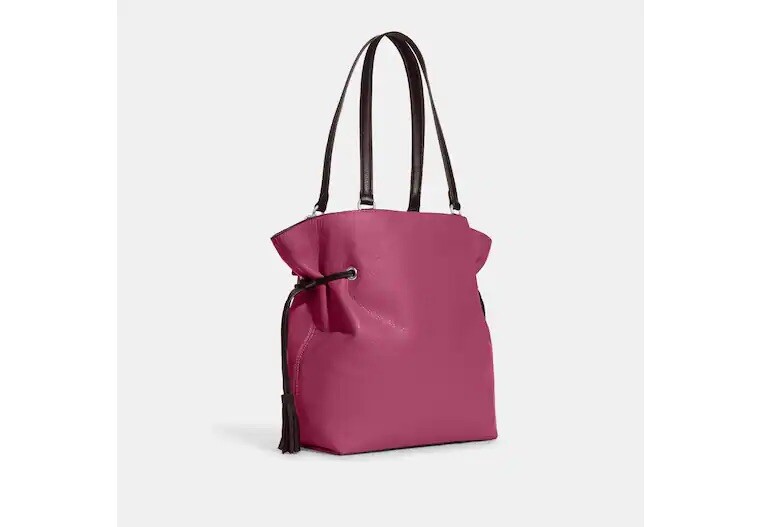 COACH Leather ANDY TOTE/Shoulder Bag w/Horse & Carriage Logo~Raspberry/Wine