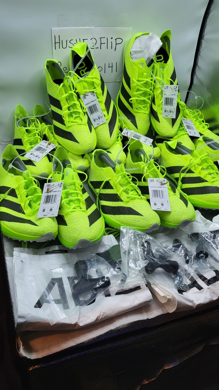 (8) Pair Lot New! Adidas Adizero Prime SP 3 Track Spikes Sizes 8, 8.5 IH5800